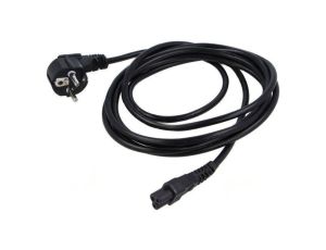 Kabel CEE 7/7 (E/F) wtyk kątowy,IEC C5 żeński PVC Dł: 3m CA-C5CA-11CC-003-BK