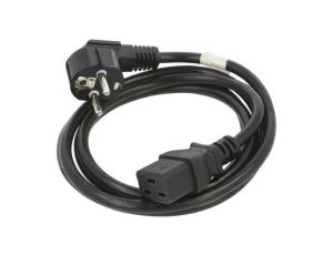 Kabel CEE 7/7 (E/F) wtyk,IEC C19 żeński PVC Dł: 1,8m czarny CA-C19C-10CC-0018-BK