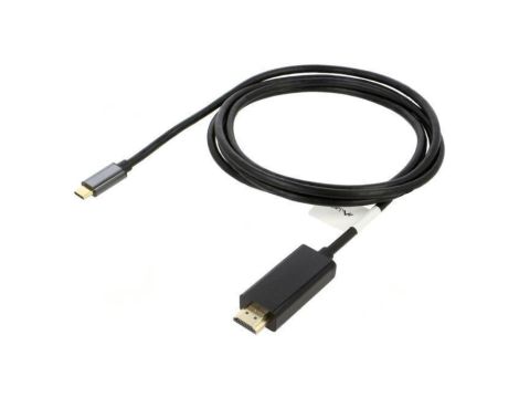 Adapter USB 3.2 HDMI wtyk,USB C wtyk złocony 1,8m czarny CA-CMHD-10CU-0018-BK