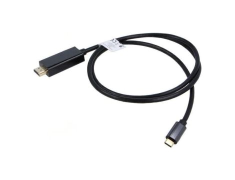 Adapter USB 3.2 HDMI wtyk,USB C wtyk złocony 1m czarny 32AWG CA-CMHD-10CU-0010-BK