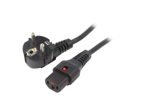 Kabel CEE 7/7 (E/F) wtyk kątowy, IEC C13 żeński 1,5m IL13-EU1-H05-3100-150