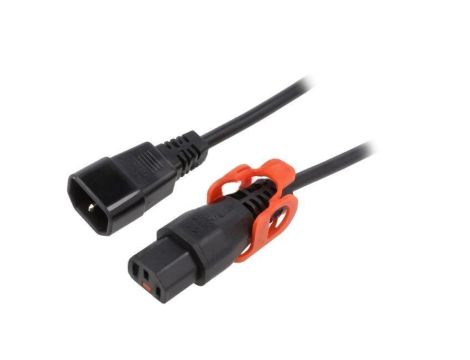 Kabel IEC C13 żeński, IEC C14 męski 3m z blokadą IEC LOCK+ IL13P-C14-H05-3100-300