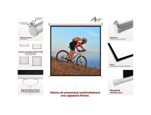 EKRAN RĘCZNY PÓŁAUTOMAT 4:3 72 145x110cm MS-72 4:3 ART