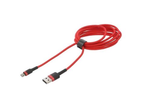 Kabel High Speed, USB 2.0 2m czerwony tekstylny 1,5A CAMKLF-C09