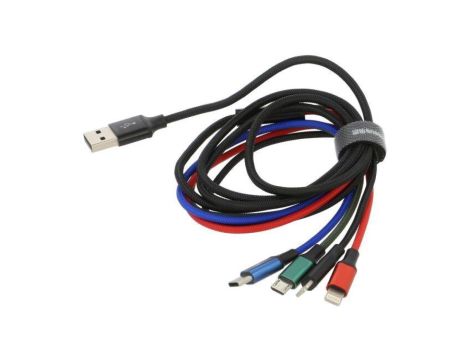 Kabel High Speed, USB 2.0 1,2m czarny tekstylny 3,5A CA1T4-A01