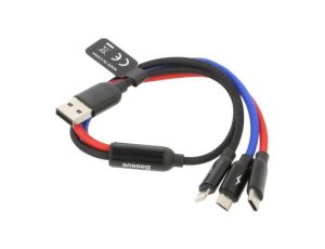 Kabel High Speed,USB 2.0 0,3m czarny tekstylny CAMLT-ASY01
