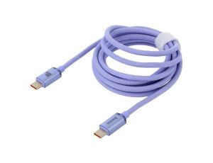 Kabel USB 2.0 USB C wtyk z obu stron 2m fioletowy tekstylny CAJY000705