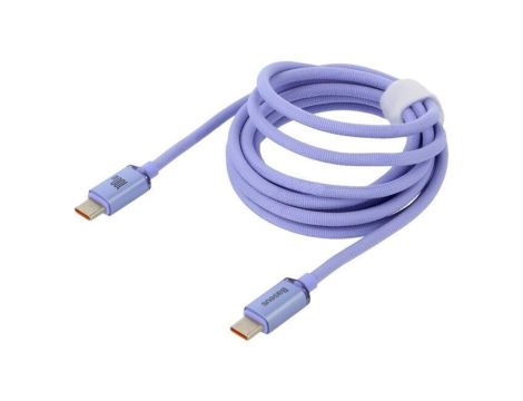 Kabel USB 2.0 USB C wtyk z obu stron 2m fioletowy tekstylny CAJY000705