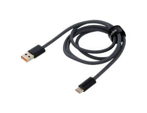 Kabel USB 2.0 USB A wtyk - USB C wtyk 1m ciemnoszary tekstylny CALD000616