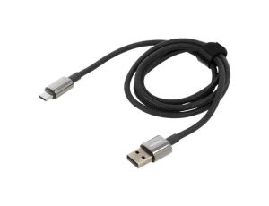 Kabel USB A wtyk - USB C wtyk 1m czarny tekstylny 100W CAWJ000001