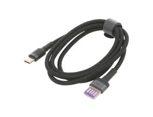 Kabel USB C wtyk z obu stron 1m czarny tekstylny CATKLF-PG1