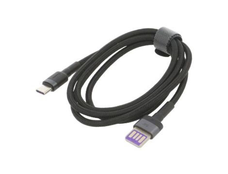 Kabel USB C wtyk z obu stron 1m czarny tekstylny CATKLF-PG1