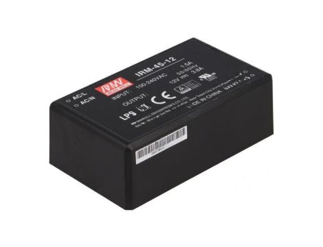 Przetwornica AC/DC 45, 6W 85-264VAC 12VDC Iwyj 3800mA IRM-45-12
