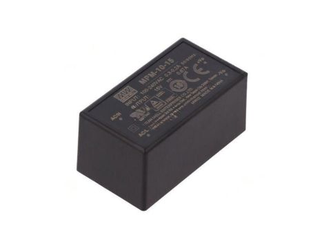 Przetwornica AC/DC 10W 80-264VAC 15VDC Iwyj 670mA OUT 1 MPM-10-15