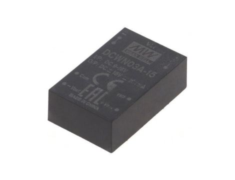 Przetwornica DC/DC 3W 9-18VDC 15VDC Uwyj2 -15VDC DCWN03A-15
