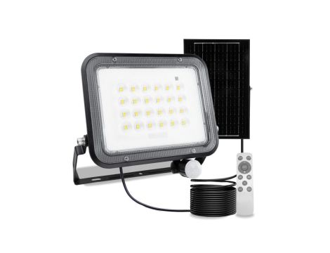 Naświetlacz Solarny LED Halogen 100W Lampa Ogrodowa 4000K IP65 Czujnik Ruchu PIR + Pilot FULGOR LUMILED