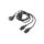 Kabel CEE 7/7 (E/F) wtyk kątowy,IEC C13 żeński x2 PVC Dł: 2m CA-C13C-13CC-0018-BK