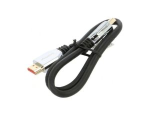 Kabel HDMI wtyk z obu stron guma HDMI 2.1 0,5m czarny 30AWG CA-HDMI-30CU-0005-BK