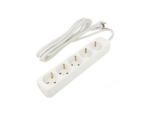 Przedłużacz sieciowy 3x1,5mm2 Schuko Gniazda: 5 guma biały 3m PS0-05F-0300-W