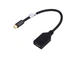 Adapter DisplayPort gniazdo,DisplayPort mini wtyk 0,1m ABS AD-0003-BK