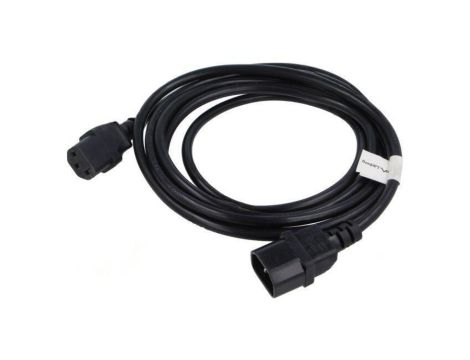 Kabel IEC C13 żeński,IEC C14 męski PVC Dł: 3m czarny CA-C13E-11CC-0030-BK