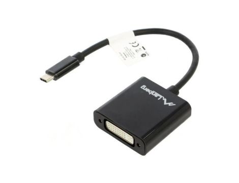 Adapter USB 3.1 DVI-I (24+5) gniazdo,USB C wtyk niklowany AD-UC-DV-01