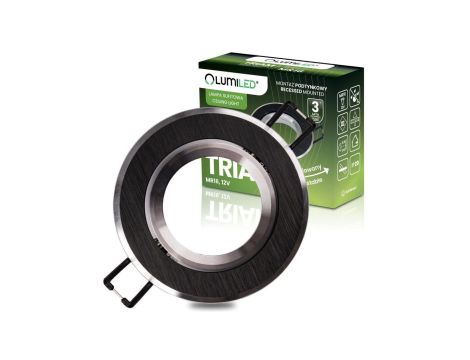 Oprawa Halogenowa Podtynkowa Lampa Sufitowa Okrągła Ruchoma GU10 MR16 Czarna TRIAM LUMILED