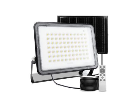 Naświetlacz Solarny LED Halogen 300W Lampa Ogrodowa 4000K IP65 Czujnik Ruchu PIR + Pilot FULGOR LUMILED