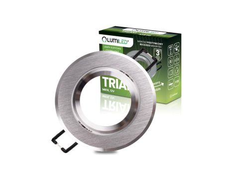 Oprawa Halogenowa Podtynkowa Lampa Sufitowa Okrągła Ruchoma GU10 MR16 Srebrna TRIAM LUMILED