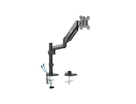 Uchwyt do monitora czarny ze sprężyną podwójne ramię 13-27 9kg USB 3.0 Maclean MC-669B