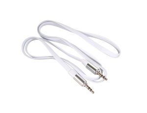 Przewód jack 3.5mm, płaski 2m, metalowy wtyk, white Maclean MCTV-695 W MCTV-695