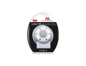 Lampa LED z sensorem ruchu, magnes, stojak, haczyk czas świecenia 20s 60s 90s 4xAAA Maclean Energy MCE02 MCE02