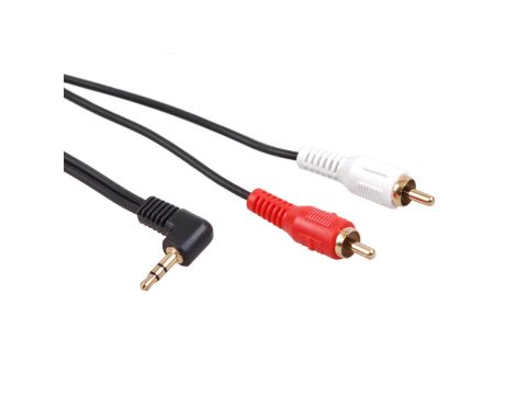Przewód mini jack 3,5mm kątowy 2RCA 10m czarny MCTV-827 MCTV-827