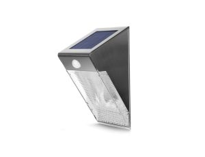 Lampa solarna ścienna 4 SMD Maclean Energy z czujnikiem ruchu MCE167 inox MCE167