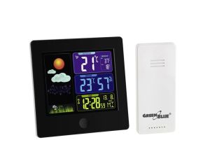 Stacja pogody bezprzewodowa z systemem DCF GreenBlue GB521B black GB521