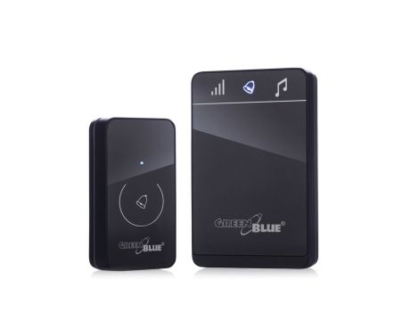 Dzwonek bezprzewodowy nadajnik-odbiornik, 52 melodie czarny GreenBlue GB111 B dotykowy, zasięg 150m GB111