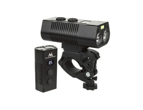 Latarka rowerowa XML+COB LED 750 lumen LED Maclean MCE308 + powerbank zestaw mocna