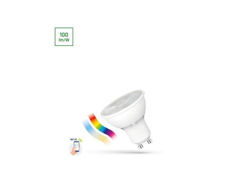 LED GU10 4,5W 230V RGBW+CCT+DIM Wi-Fi/BT Spectrum SMART