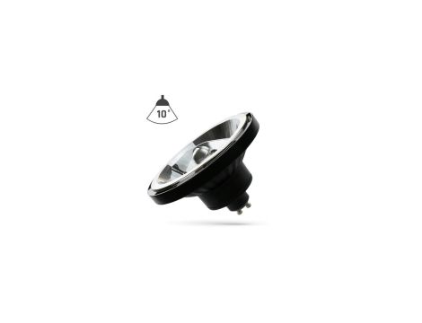 Led ar111 gu10 230v 15w cob 10st ww black