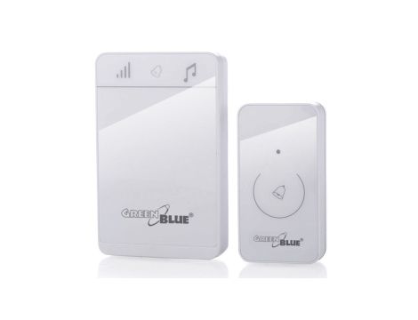 Dzwonek bezprzewodowy nadajnik-odbiornik, 52 melodie biały GreenBlue GB111 W dotykowy, zasięg 150m