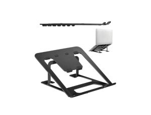 Aluminiowa ultra cienka podstawka pod laptopa Ergo Office, czarna, 11-15cali, ER-416 B