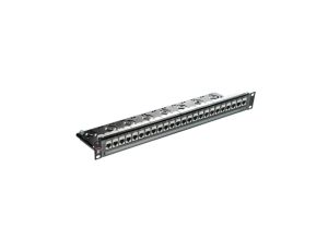 Patch Panel ekranowany DataGate C6A 19 panel krosowy, 24xRJ45, 568A/B, STP, PowerCat C6A, 1U, Grafitowy PID-00217