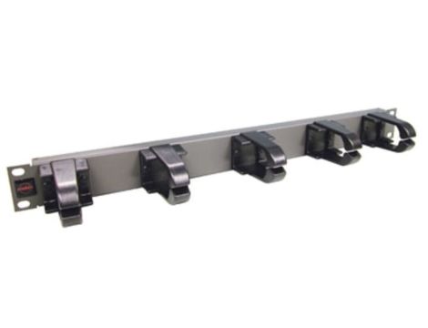Organizator - panel 19-calowy z wieszakami, 1U, Grafitowy 25.B016G