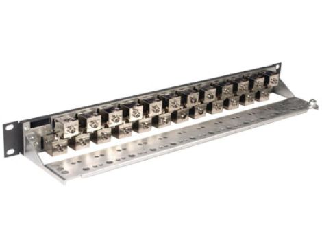 Patch Panel ekranowany 19 panel krosowy 24xRJ45, 568A/B, STP, PowerCat 6, 1U, grafitowy PID-00182