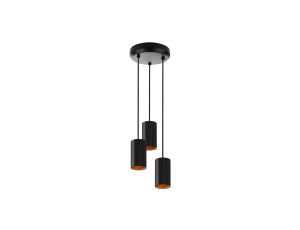 CHLOE GU10 X 3 GU10 ZWIESZANA 250V IP20 3x70x125mm CZARNY ZŁOTY okrągła baza okrągła