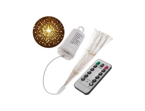 Lampka LED fajerwerki / dmuchawiec Maclean, 120 diód LED, 8 trybów świecenia, 4xAA, temp. barw.3000K, MCE419