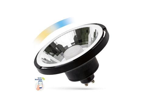 LED AR111 GU10 SMD 230V 10W CZARNY 30st CCT+DIM Wi-Fi/BT Spectrum SMART