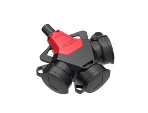 Rozgałęziacz potrójny z bolcem i zatyczką 2P+Z 16A IP54 Taurus2 czerwony PCE