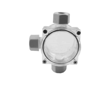 Puszka instalacyjna z 3 dławikami PG11 (4-9mm) natynkowa / gruntowa 74x90x37mm hermetyczna IP68 transparentna