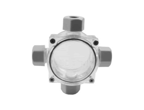 Puszka instalacyjna z 4 dławikami PG11 (4-9mm) natynkowa / gruntowa 90x90x37mm hermetyczna IP68 transparentna